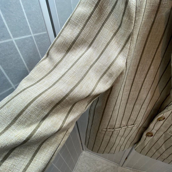 Oversized Blazer Claire Rose x NA-KD,Stripe / Beige - Picture 6 of 9